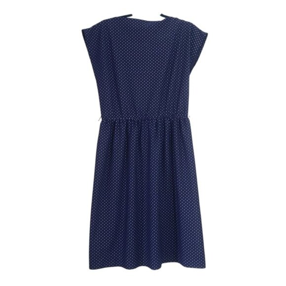 Vintage 70s 80s Toni Petite Polka Dot Midi Dress Size M Rockabilly Twee Classic - Picture 1 of 8